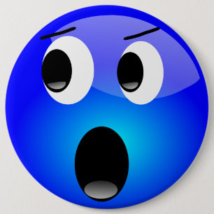 Macaron Rond 15,2 Cm Bouton Emoji Bleu