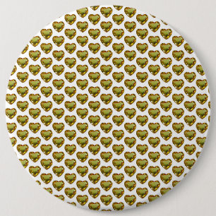 Macaron Rond 15,2 Cm Bouton en pierre gemme à motif de cœur