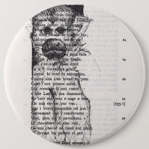 Macaron Rond 15,2 Cm Bouton Étrange singe Année 2016