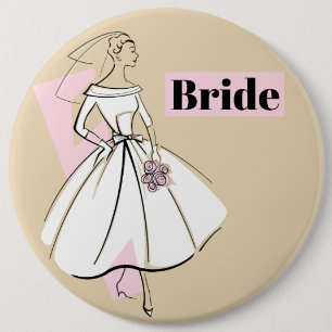 Macaron Rond 15,2 Cm Bouton Fashion Bride Neutral Bride