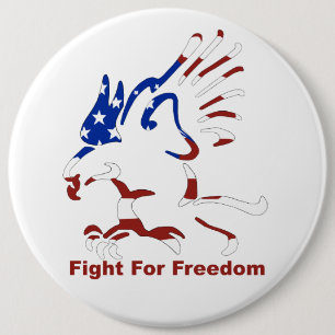 Macaron Rond 15,2 Cm Bouton Fight For Freedom Eagle