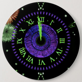 Macaron Rond 15,2 Cm Bouton Iris Clock Purple