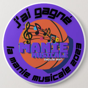 Macaron Rond 15,2 Cm Bouton J'ai gagné 2023