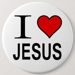 Macaron Rond 15,2 Cm Bouton Jésus cadeaux Jésus J'aime le logo Jésus