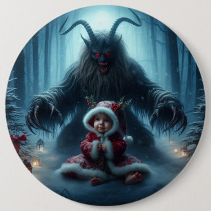 Macaron Rond 15,2 Cm Bouton Krampus de Noël