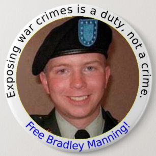 Macaron Rond 15,2 Cm bouton libre de BradleyManning de 6 pouces