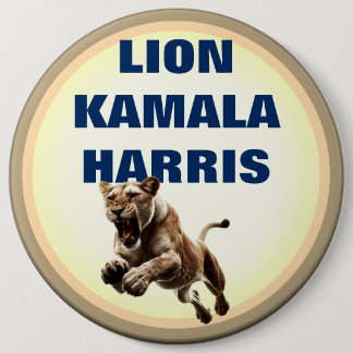 Macaron Rond 15,2 Cm Bouton Lion Kamala Harris