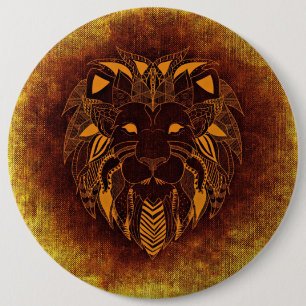 Macaron Rond 15,2 Cm bouton lion tribal