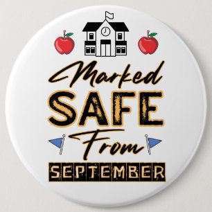 Macaron Rond 15,2 Cm Bouton Marqué en sécurité à partir de septembre