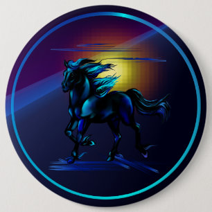 Macaron Rond 15,2 Cm Bouton noir de cheval