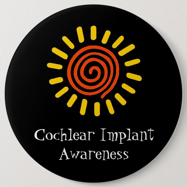 Macaron Rond 15,2 Cm Bouton noir de conscience (Devant)