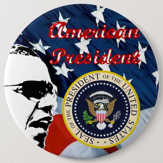 Macaron Rond 15,2 Cm Bouton Obama (Devant)