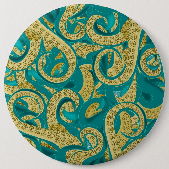 Macaron Rond 15,2 Cm Bouton Octopus (Devant)