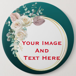 Macaron Rond 15,2 Cm Bouton personnalisé Image et texte