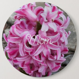 Macaron Rond 15,2 Cm Bouton photo Fleurs Hyacinth Roses