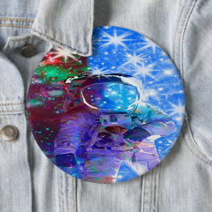 Macaron Rond 15,2 Cm Bouton Pinback Dimensions des astronautes