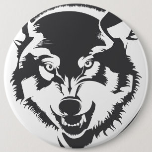 Macaron Rond 15,2 Cm Bouton Pinback Wolf