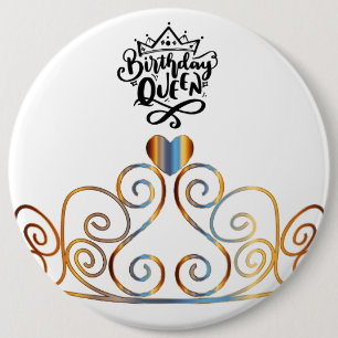 Macaron Rond 15,2 Cm Bouton Reine Anniversaire