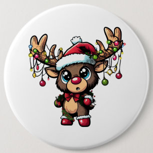 Macaron Rond 15,2 Cm Bouton rennes de Noël