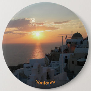 Macaron Rond 15,2 Cm Bouton rond du coucher de soleil de Santorin