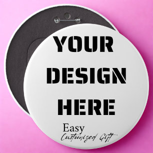 Macaron Rond 15,2 Cm Bouton rond extra-large broché 6 pouces