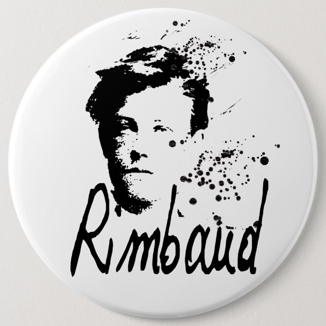 Macaron Rond 15,2 Cm Bouton rond portrait RIMBAUD (Devant)