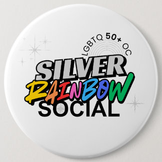 Macaron Rond 15,2 Cm Bouton social Silver Rainbow