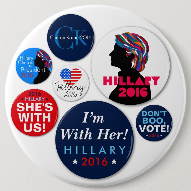 Macaron Rond 15,2 Cm Bouton superbe de campagne de Hillary 2016 (Devant)