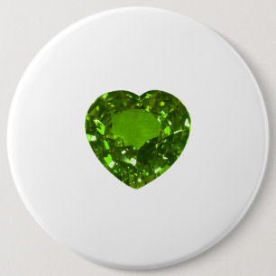 Macaron Rond 15,2 Cm Bouton vert Cœur d'émeraude
