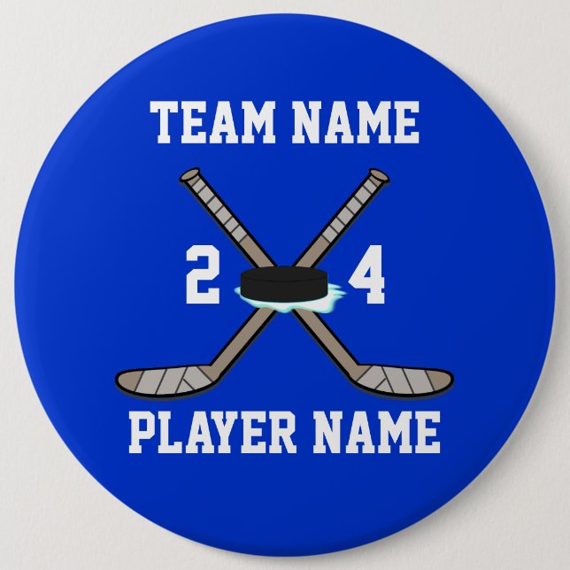 Macaron Rond 15,2 Cm Boutons d'hockey (Devant)