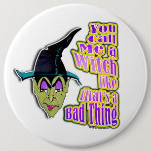 Macaron Rond 15,2 Cm Boutons, goupilles - sorcière de Halloween