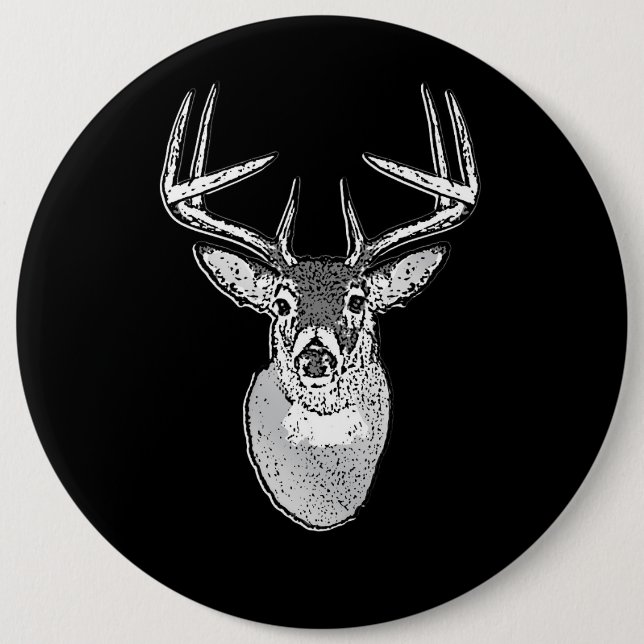 Macaron Rond 15,2 Cm Buck White Tail Deer classique (Devant)