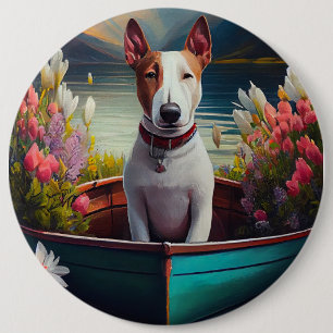 Macaron Rond 15,2 Cm Bull Terrier sur une pagaie : une aventure Pittore