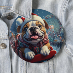 Macaron Rond 15,2 Cm Bulldog Roller Dessous de verre Noël