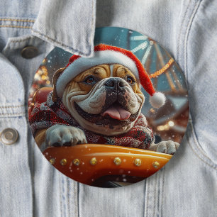 Macaron Rond 15,2 Cm Bullmastiff Dog Roller Dessous de verre Noël
