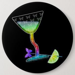 MACARON ROND 15,2 CM BUTTONS - BUTTERFLY MARTINI