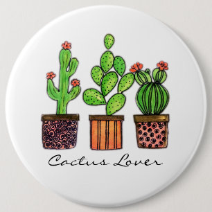 Macaron Rond 15,2 Cm Cactus mignon d'aquarelle dans des pots