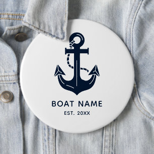 Macaron Rond 15,2 Cm Cadeau de bateau personnalisé année de mise à l'ea