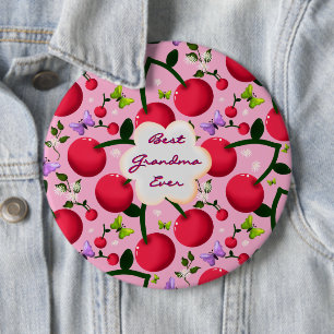 Macaron Rond 15,2 Cm Cadeau personnalisé motif floral cerise rose vif