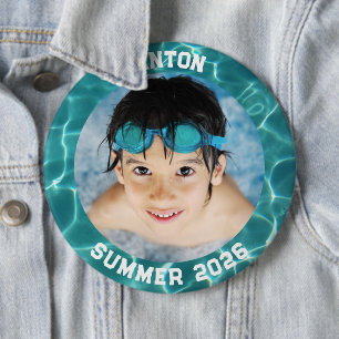 Macaron Rond 15,2 Cm Cadre de piscine Aqua Green Photo de sport