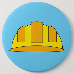 Macaron Rond 15,2 Cm Caricature de Casquette dur jaune