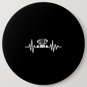 Macaron Rond 15,2 Cm Carlin Chien Heartbeat Face de Carlin mignonne