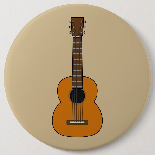 Macaron Rond 15,2 Cm Carton simple de guitare acoustique (Devant)