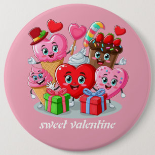Macaron Rond 15,2 Cm Cartoon Heart & Sweet amis valentine's day