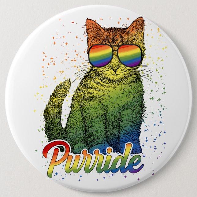 Macaron Rond 15,2 Cm Cat Purride LGBT (Devant)