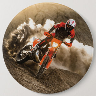 Macaron Rond 15,2 Cm Cavalier de Motocross