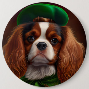 Macaron Rond 15,2 Cm Cavalier King Charles Spaniel à la Saint-Patrick