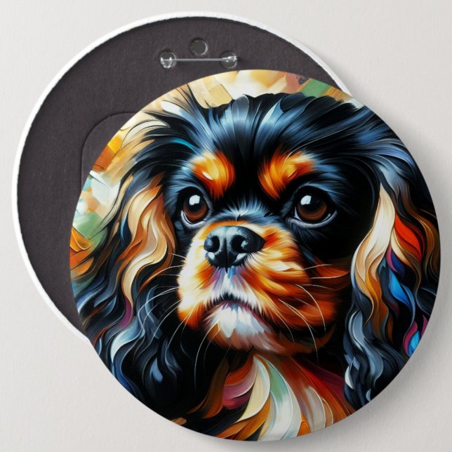 Macaron Rond 15,2 Cm Cavalier King Charles Spaniel Dog Acrylic Print (Devant & derrière)