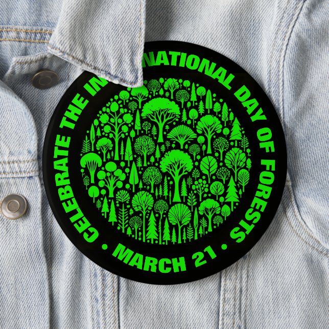 Macaron Rond 15,2 Cm Célébrer la Journée internationale des forêts (En situation)