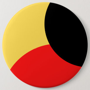 Macaron Rond 15,2 Cm Cercle rouge et noir sur fond jaune Abstrait